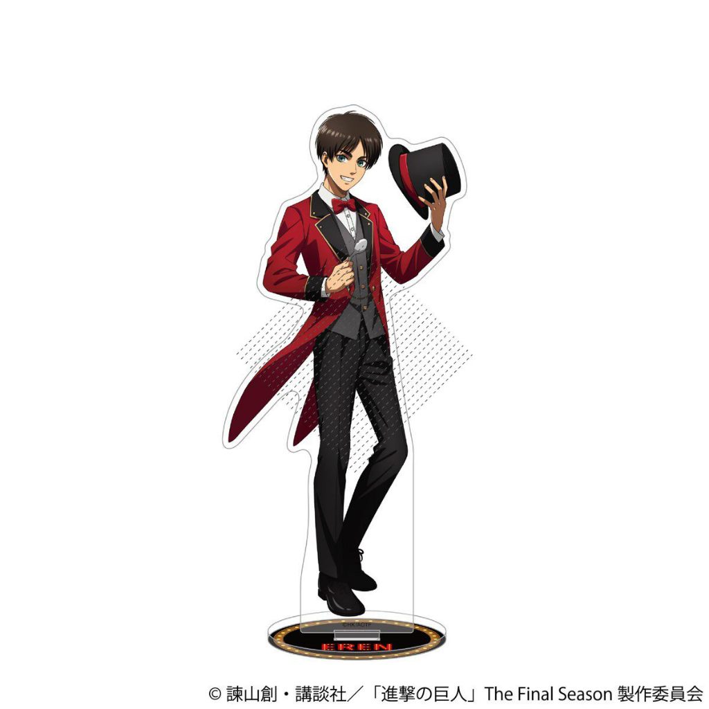 Bộ móc khóa và chân đế Acrylic Attack on Titan Magician – Erwin, Eren, Levi Anime Collectible Merch