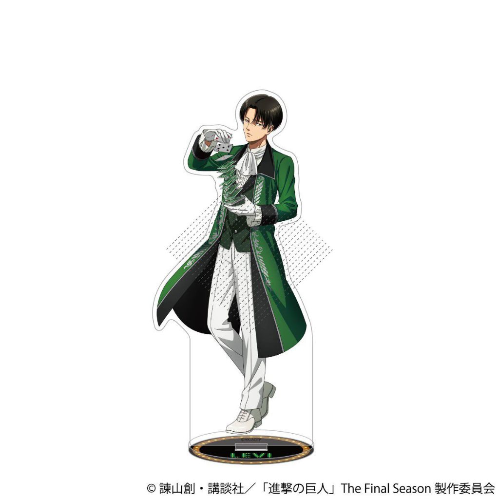 Bộ móc khóa và chân đế Acrylic Attack on Titan Magician – Erwin, Eren, Levi Anime Collectible Merch