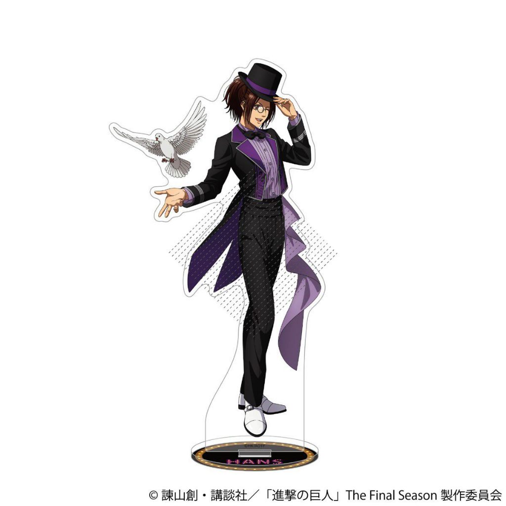 Bộ móc khóa và chân đế Acrylic Attack on Titan Magician – Erwin, Eren, Levi Anime Collectible Merch