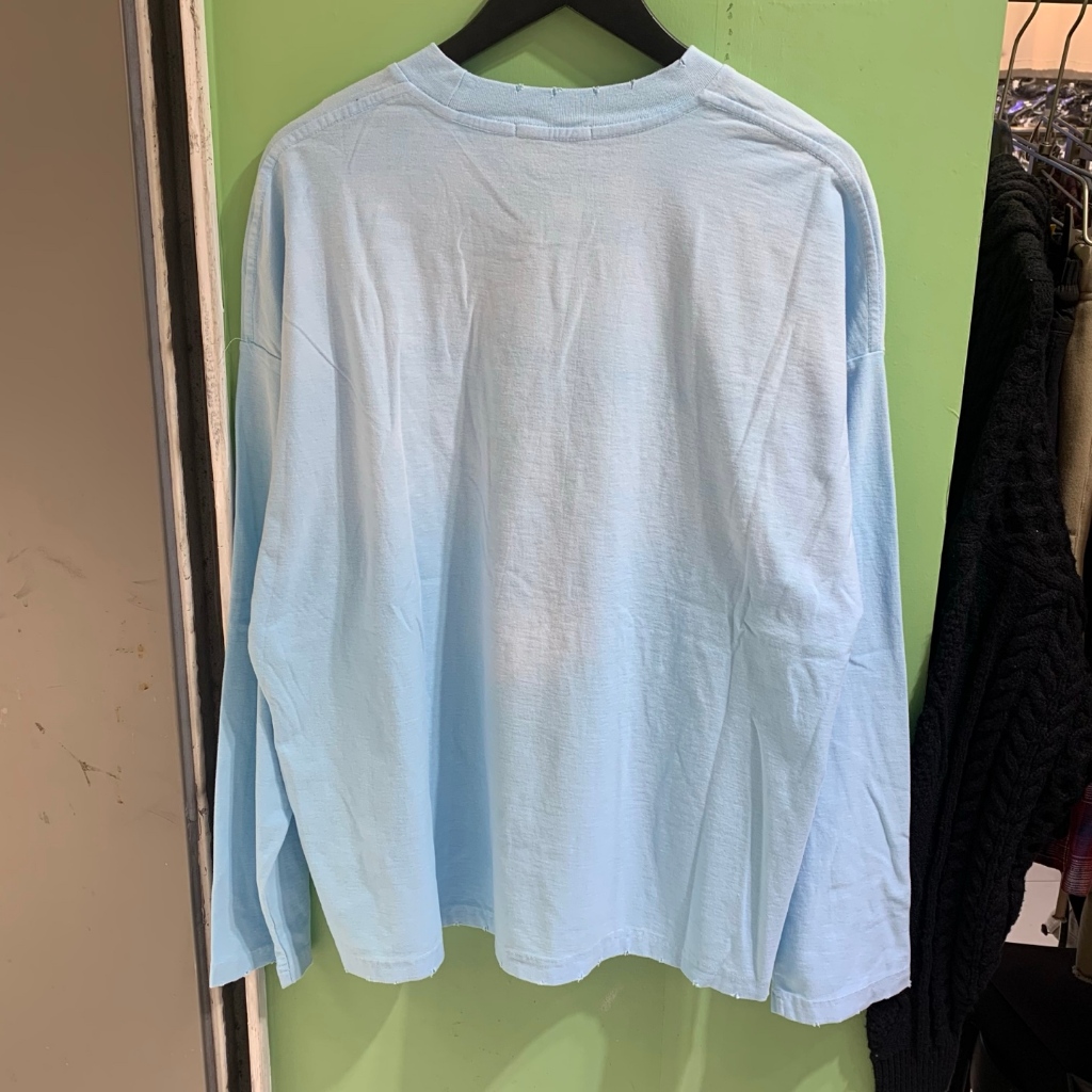 Màu sắc cổ điển mới: Misty Blue & Taro Purple Crew Neck Áo thun dài tay chống nắng Cặp đôi Áo thun phù hợp