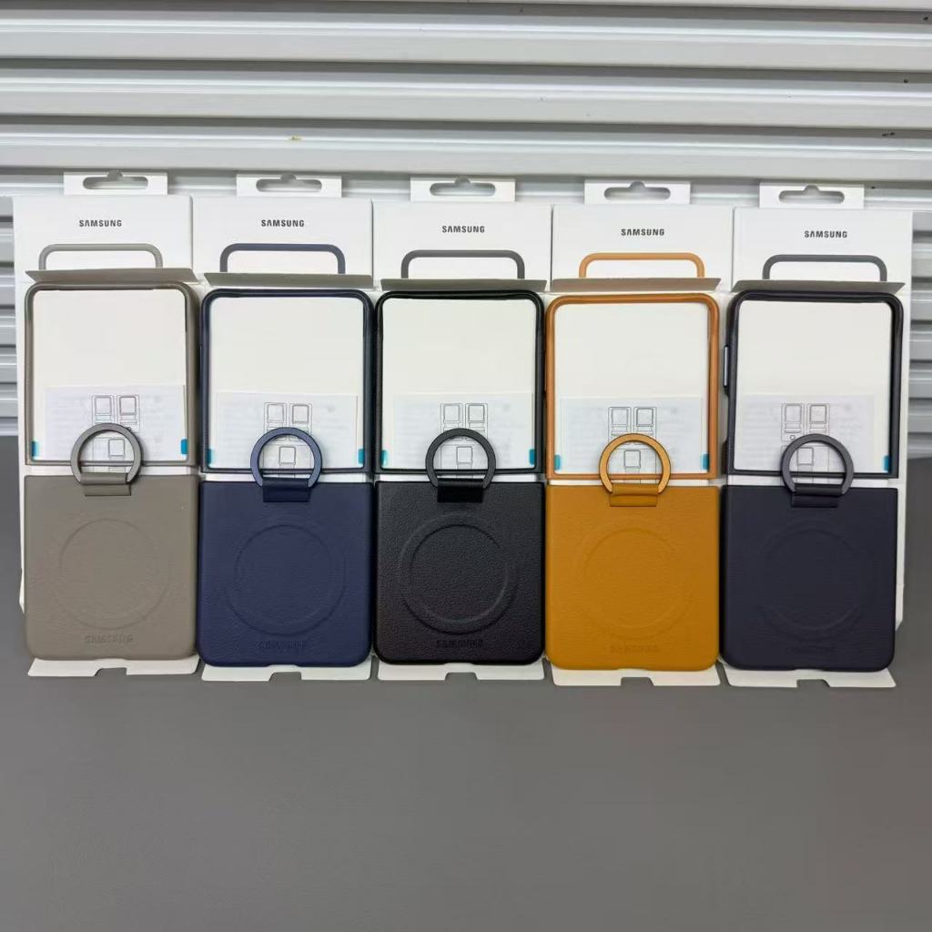 Dành cho vỏ bảo vệ da nam châm Samsung Z Flip7 chính hãng cho vỏ điện thoại di động chống rơi da thật