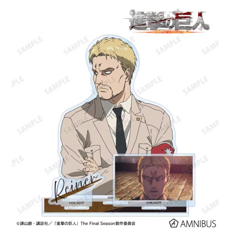 Bộ Đế Acrylic Attack on Titan – Eren, Mikasa, Armin, Reiner Braun Anime Sưu Tập Trang Trí Bàn Làm Việc