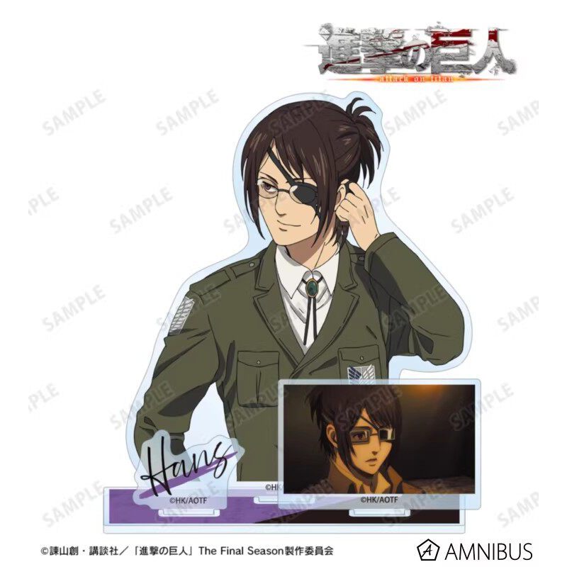 Bộ Đế Acrylic Attack on Titan – Eren, Mikasa, Armin, Reiner Braun Anime Sưu Tập Trang Trí Bàn Làm Việc