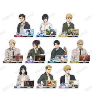 Bộ Đế Acrylic Attack on Titan – Eren, Mikasa, Armin, Reiner Braun Anime Sưu Tập Trang Trí Bàn Làm Việc