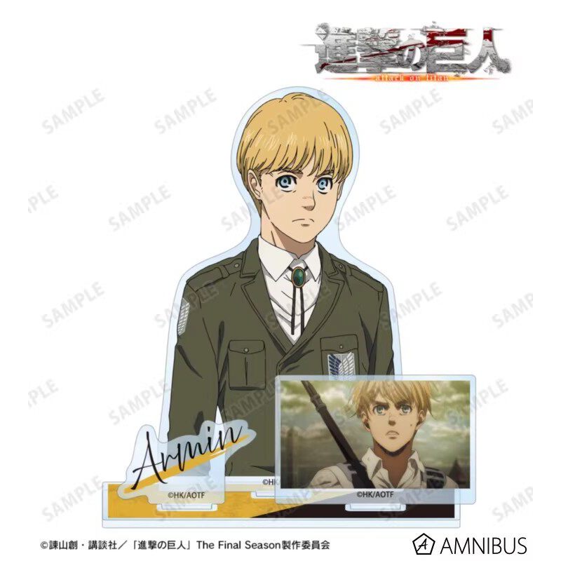 Bộ Đế Acrylic Attack on Titan – Eren, Mikasa, Armin, Reiner Braun Anime Sưu Tập Trang Trí Bàn Làm Việc