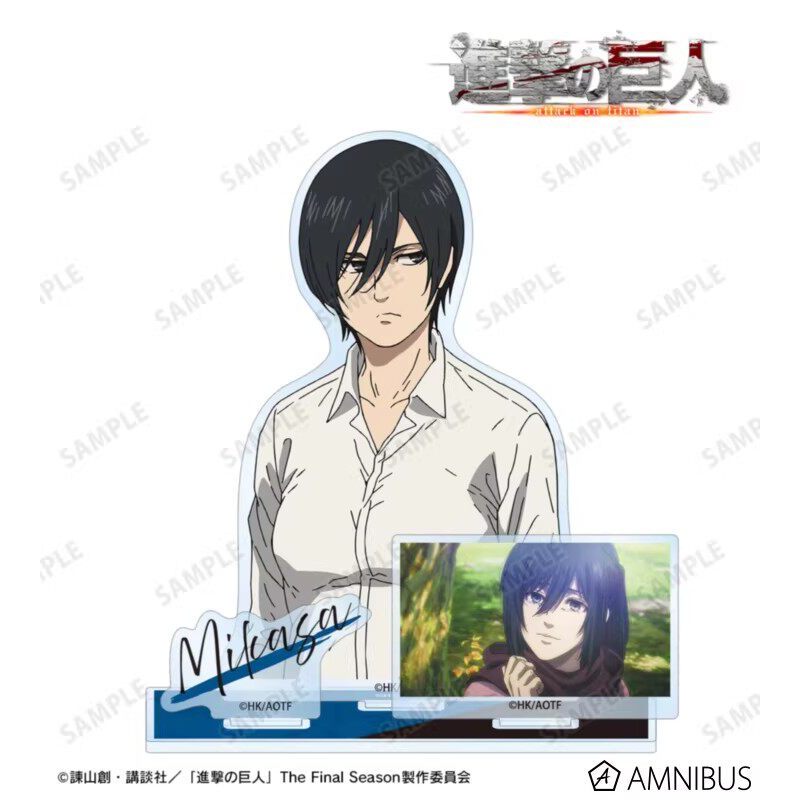 Bộ Đế Acrylic Attack on Titan – Eren, Mikasa, Armin, Reiner Braun Anime Sưu Tập Trang Trí Bàn Làm Việc