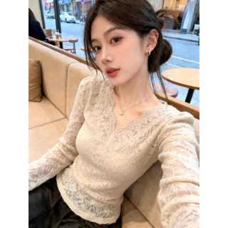 Áo thun dài tay cổ chữ V kiểu Pháp, dáng slim-fit, phong cách mới, phù hợp quanh năm