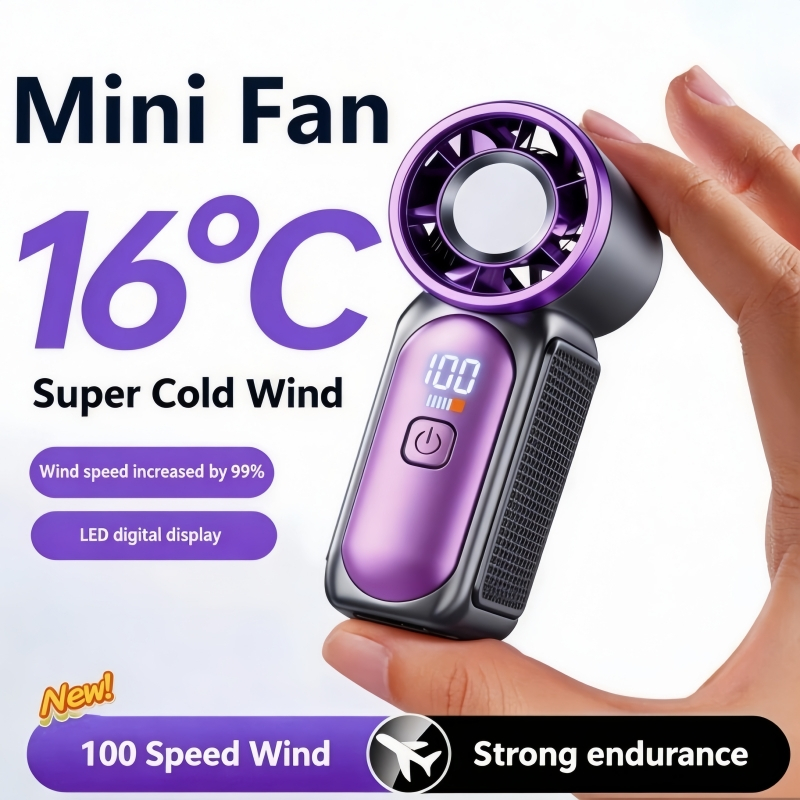 NIXXOS Quạt Mini Cầm Tay Di Động, Quạt Làm Mát, Sạc Lại Type-C, Quạt Bỏ Túi 199 Tốc Độ, Turbo Tốc Độ Cao dùng cho Ngoài Trời, Trường Học, Cắm Trại, Du Lịch, Để Bàn