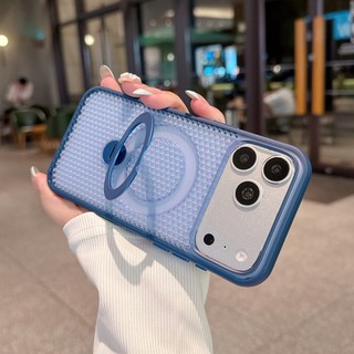 Giá đỡ tản nhiệt lưới 3D xoay từ tính Vỏ điện thoại thích hợp cho iPhone 11 12 13 14 15 16 17 Pro Max với ống kính cùng màu bao gồm tất cả vỏ chống rơi
