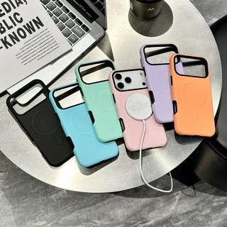 Ốp điện thoại màu trơn từ tính 2 trong 1 Hàn Quốc phù hợp cho iPhone 13 14 15 16 17 Pro Max bao gồm tất cả vỏ silicon chống rơi