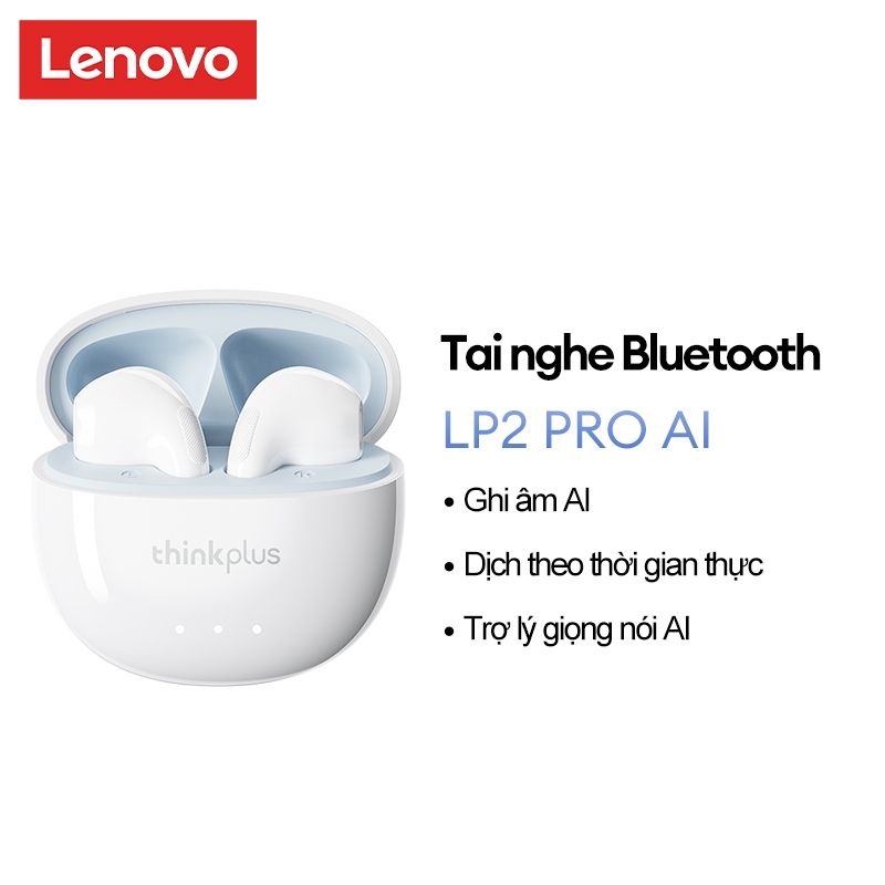 Tai nghe Bluetooth Lenovo LP2 Pro AI Dịch thuật thời gian thực Ghi AI Giảm tiếng ồn thông minh Pin dung lượng lớn Bluetooth 5.4