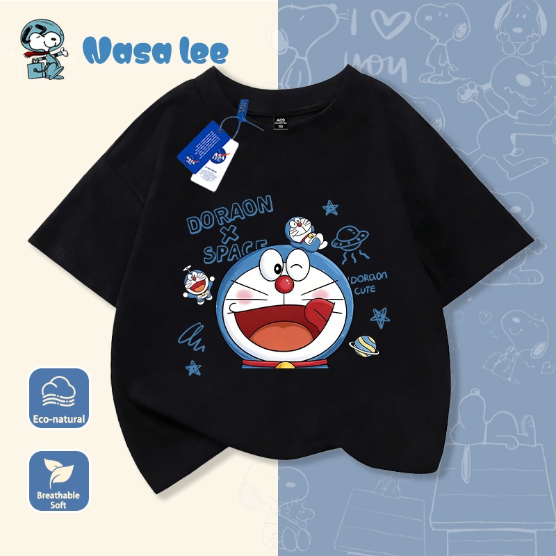 Áo thun Doraemon (Dora) trẻ em Cotton 100% tay ngắn – Mẫu mới Hè 2026 (Áo đôi gia đình)