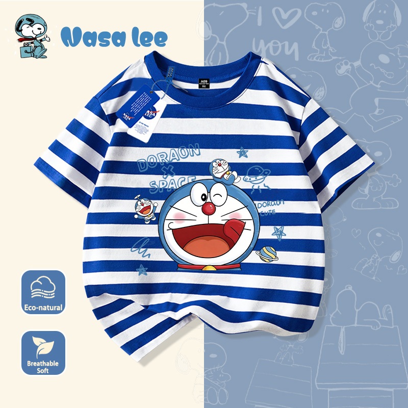 Áo thun Doraemon (Dora) trẻ em Cotton 100% tay ngắn – Mẫu mới Hè 2026 (Áo đôi gia đình)