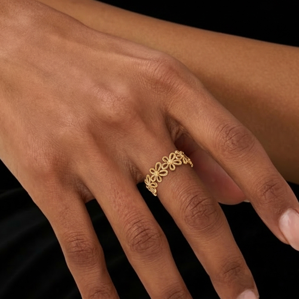 Women's Titanium Steel Ring, adjustable by Hibobi Official Store