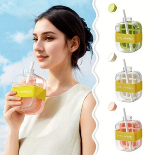 Khuôn Làm Đá 500ml Thực Phẩm Ống Hút Cốc Ấm Siêu Tốc Cấp Đá Viên Khay Cho Đồ Uống Dễ Dàng Làm Đá Tiện Lợi Mang Theo