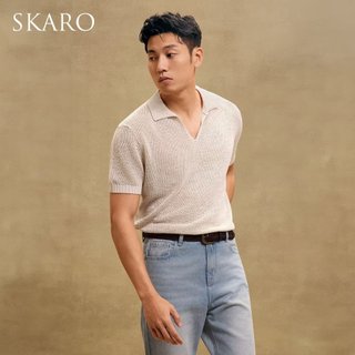 Mỹ Retro Seagull Cổ POLO Áo Sơ Mi Nam Cao Cấp Rời Tay Ngắn Ve Áo t-Shirt Dệt Kim Jacquard Kim Cương Top
