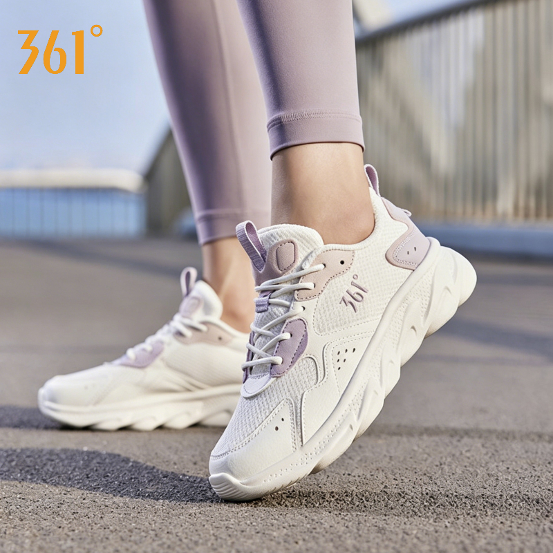 361°【3-5km】Giày Chạy Bộ Nữ Hè Mới Lưới Thoáng Khí Nhẹ Đế Mềm Hút Sốc Chống Trơn Tập Gym Hàng Ngày