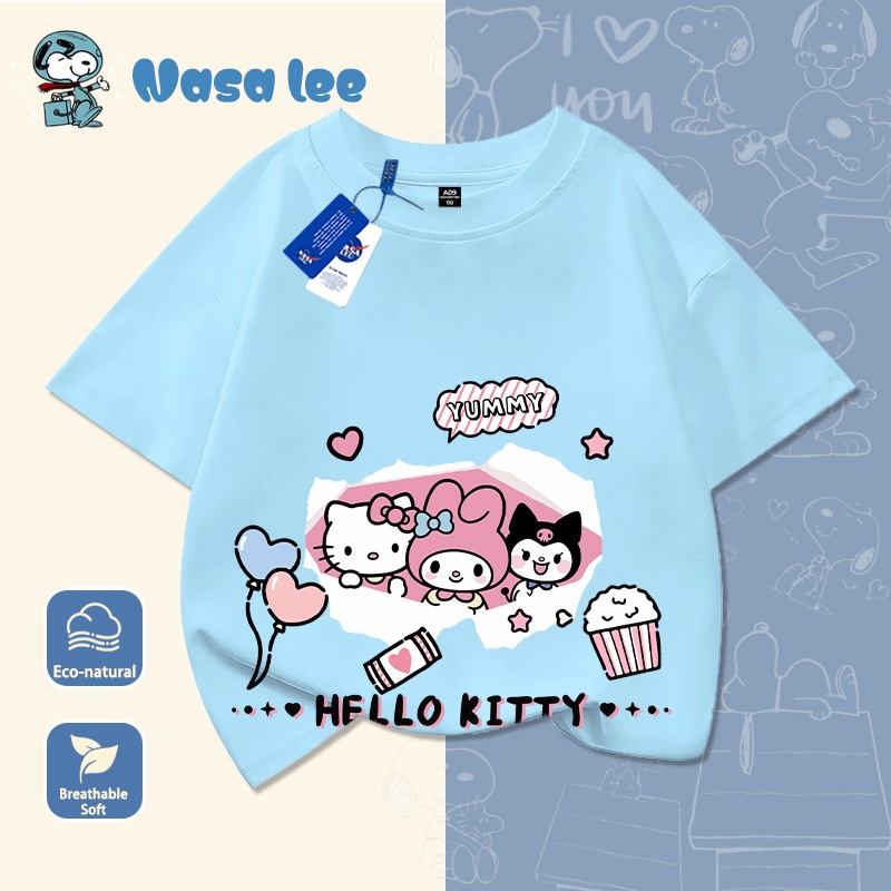 Áo thun My Melody (Sanrio) bé gái màu hồng Cotton 100% tay ngắn – Mẫu mới Hè 2026