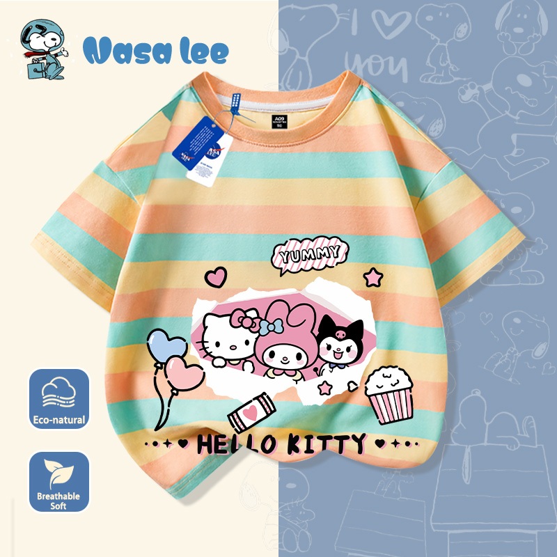 Áo thun My Melody (Sanrio) bé gái màu hồng Cotton 100% tay ngắn – Mẫu mới Hè 2026