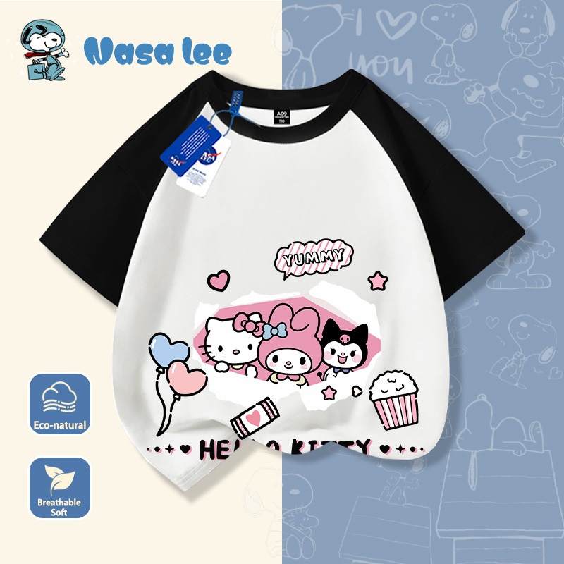 Áo thun My Melody (Sanrio) bé gái màu hồng Cotton 100% tay ngắn – Mẫu mới Hè 2026