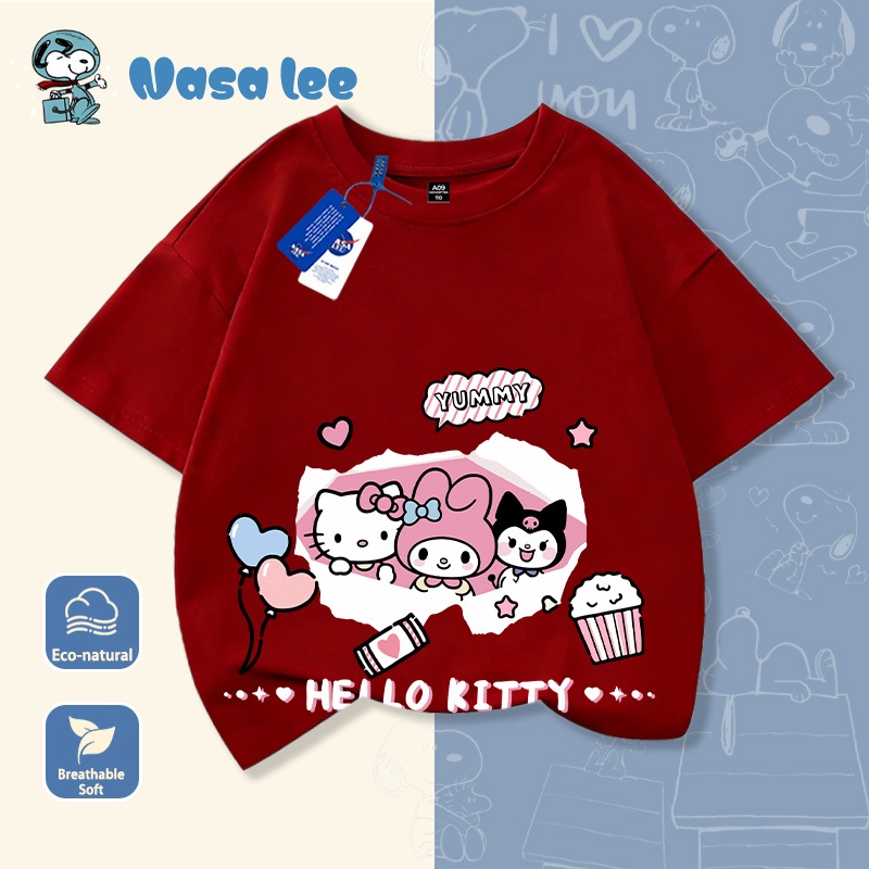Áo thun My Melody (Sanrio) bé gái màu hồng Cotton 100% tay ngắn – Mẫu mới Hè 2026