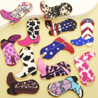 10 Chiếc Sáng Tạo Nhiều Màu Sắc In Hình Tây Cao Bồi Boot Charms Retro Denim Boots Nhỏ Giọt Dầu Hợp Kim Mặt Dây Chuyền Cho DIY Vòng Cổ Cá Tính Độc Đáo Móc Khóa Và Nhiều Trang Trí Thủ Công
