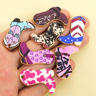 10 Chiếc Sáng Tạo Nhiều Màu Sắc In Hình Tây Cao Bồi Boot Charms Retro Denim Boots Nhỏ Giọt Dầu Hợp Kim Mặt Dây Chuyền Cho DIY Vòng Cổ Cá Tính Độc Đáo Móc Khóa Và Nhiều Trang Trí Thủ Công