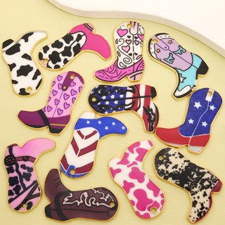 10 Chiếc Sáng Tạo Nhiều Màu Sắc In Hình Tây Cao Bồi Boot Charms Retro Denim Boots Nhỏ Giọt Dầu Hợp Kim Mặt Dây Chuyền Cho DIY Vòng Cổ Cá Tính Độc Đáo Móc Khóa Và Nhiều Trang Trí Thủ Công