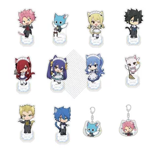 Fairy Tail 100 Năm Nhiệm Vụ Q Phiên Bản Mini Acrylic Đứng Móc Khóa Natsu Happy Lucy Anime Hình Quà Tặng