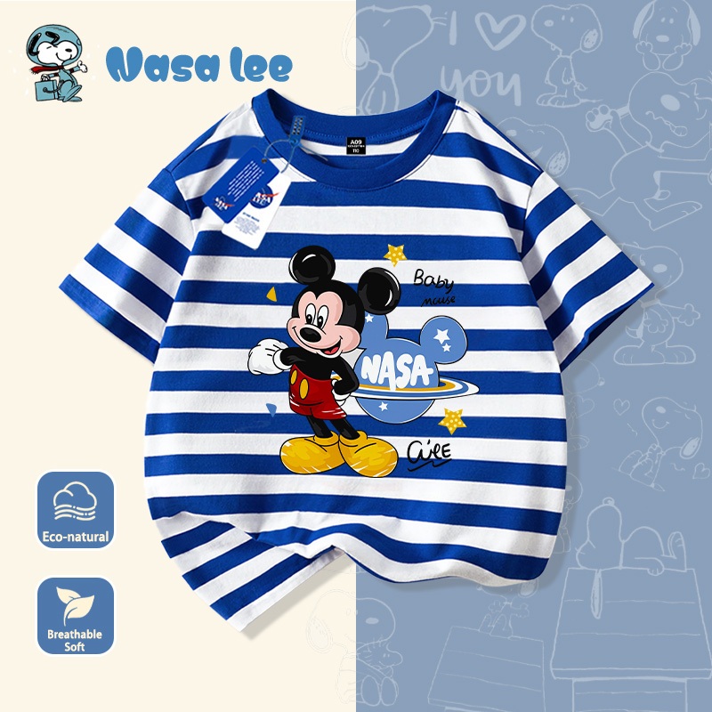 Áo thun NASA x Mickey Mouse (Disney) – Áo đôi gia đình Unisex Cotton 100% Mẫu mới 2026