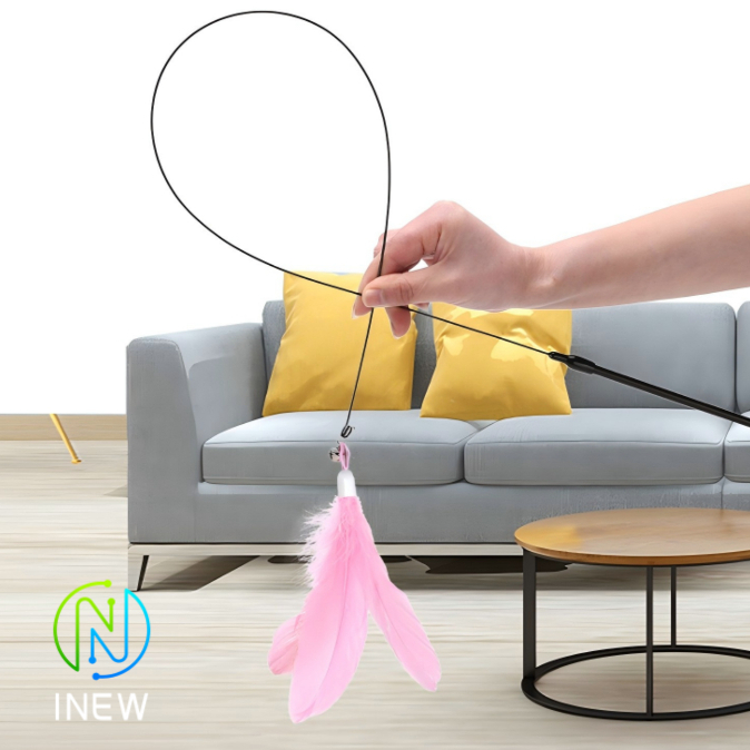 Cốc Tiêu Chuẩn - Đồ chơi cho mèo Cốc hút mạnh mẽ trêu chọcat Stick Dây thép Chuông lông vũ Đồ chơi cho mèo Tự vui vẻ ...