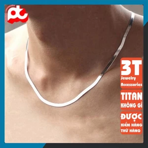 Vòng cổ titanium nam cao cấp phong cách Sơn Tùng M-TP 2026 mới, tinh xảo sang trọng, dây dẹt bằng thép không gỉ-bianshe