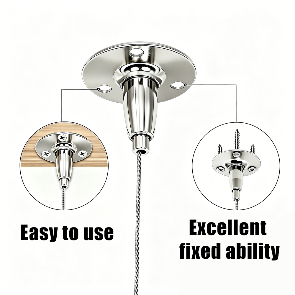 1 Bộ 2mm 304 Dây Thép Không Gỉ Dây Treo Bộ Khóa Vít Lục Giác Có Thể Điều Chỉnh Cho Đèn Chùm Bảng LED