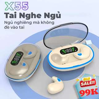 Tai nghe ngủ KY X55 (Tặng kèm 2 phần quà: 1 bộ sticker hoạt hình + 1 cặp bao ngón tay chơi game) — Âm thanh Stereo chuẩn Hi-Fi, Chống nước IPX5, Khử tiếng ồn, Điều khiển cảm ứng