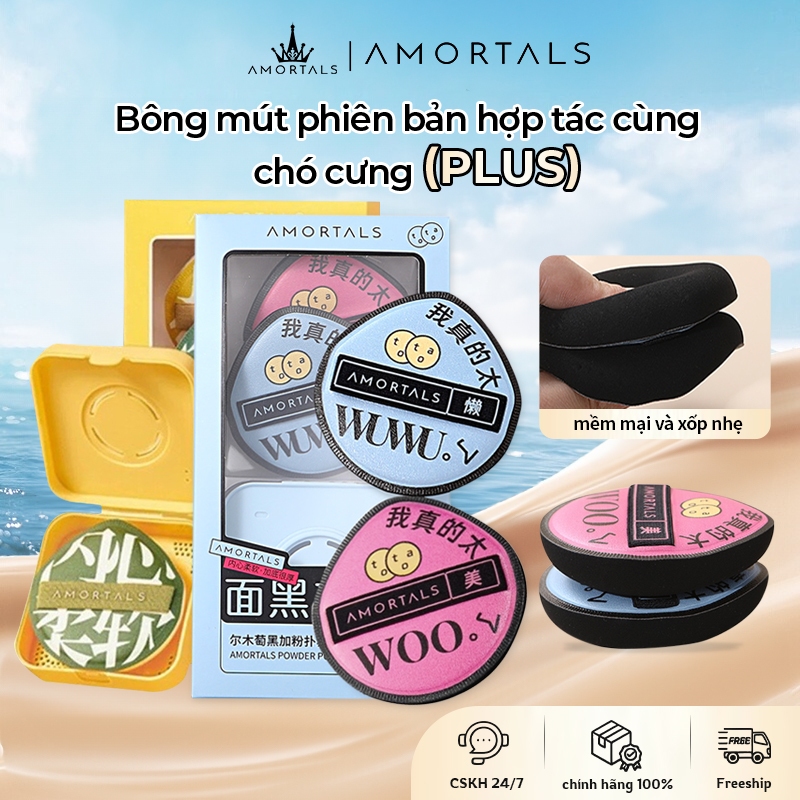 Mút Tán Kem Nền AMORTALS – Bông Phấn Đen Mới Bộ XL Dụng Cụ Trang Điểm Cao Cấp
