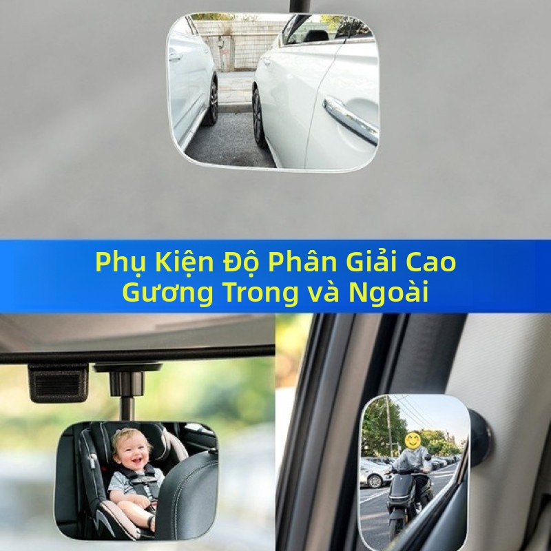 Gương chiếu hậu ô tô SEAMETAL xoay 360° điều chỉnh được độ nét cao gương an toàn góc rộng cảnh báo điểm mù gương phụ trợ đa chức năng cho ô tô