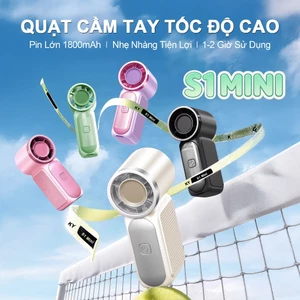 S1 MINI Quạt Tay Tốc Độ Cao, Làm mát nhanh, Quạt cầm tay mini, Chỉ 8,9cm, Điều chỉnh 6 tốc độ, 100 Mức gió, Màn hình kỹ thuật số, Pin 1800mAh