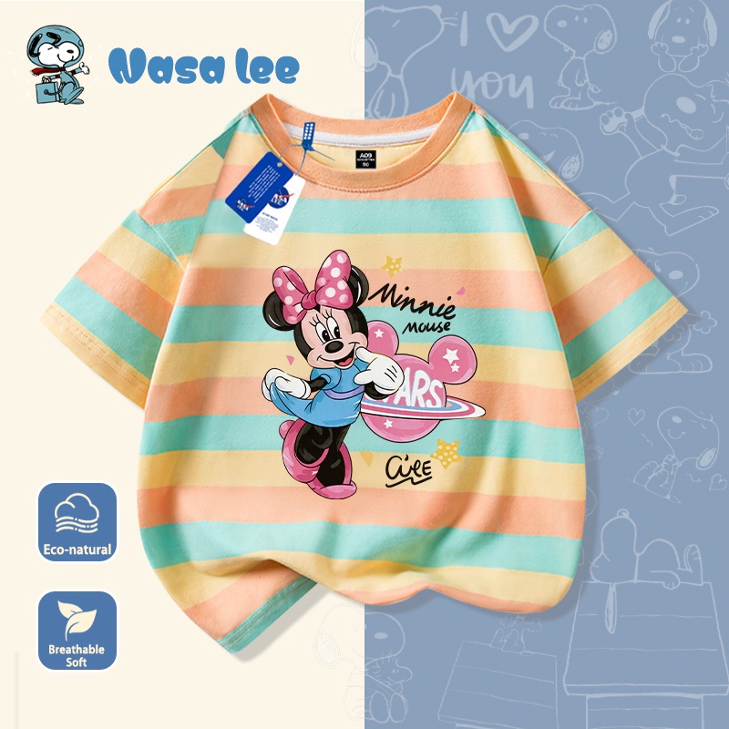 Áo thun NASA x Mickey Mouse (Disney) – Áo đôi gia đình Unisex Cotton 100% phong cách Trendy