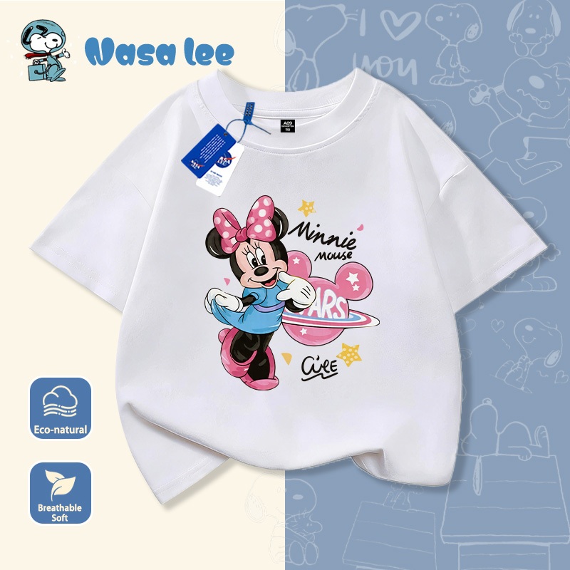 Áo thun NASA x Mickey Mouse (Disney) – Áo đôi gia đình Unisex Cotton 100% phong cách Trendy