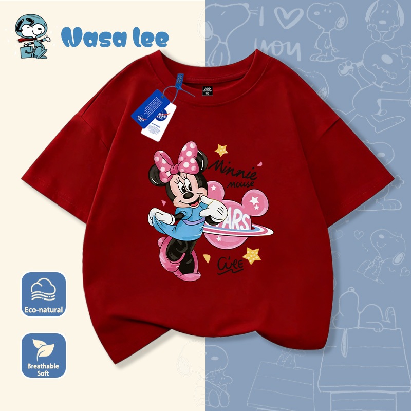 Áo thun NASA x Mickey Mouse (Disney) – Áo đôi gia đình Unisex Cotton 100% phong cách Trendy