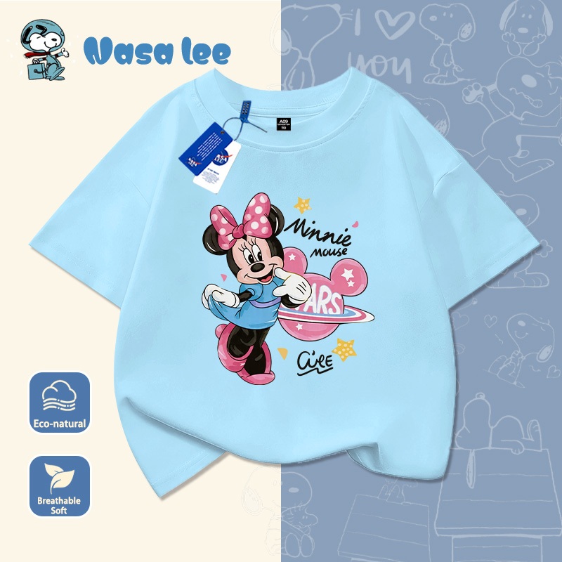 Áo thun NASA x Mickey Mouse (Disney) – Áo đôi gia đình Unisex Cotton 100% phong cách Trendy