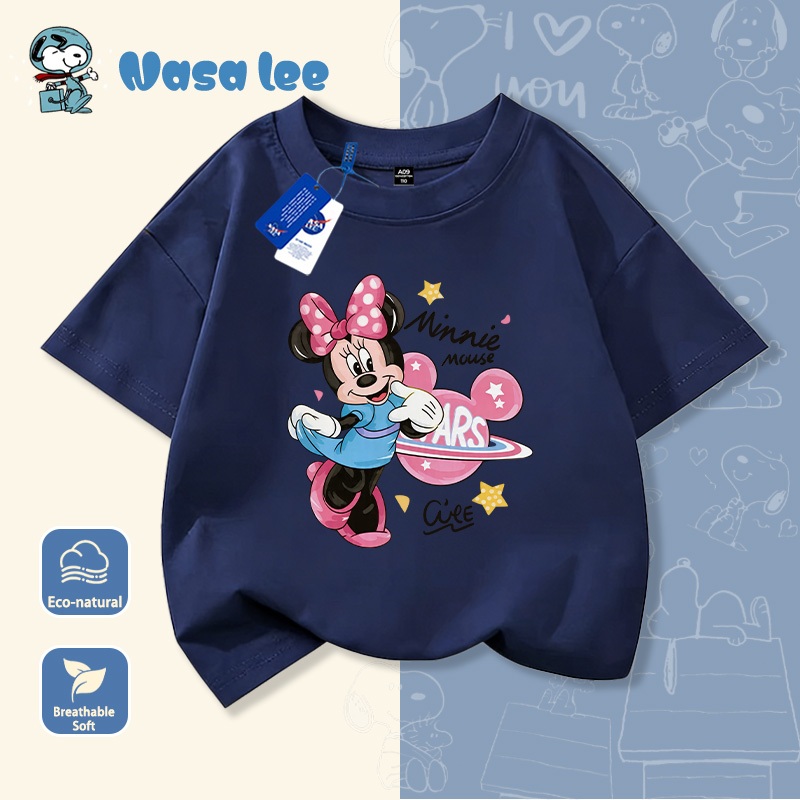 Áo thun NASA x Mickey Mouse (Disney) – Áo đôi gia đình Unisex Cotton 100% phong cách Trendy