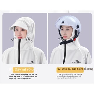 Áo mưa full body 2XL dành cho nữ, vải Oxford chống nước, phù hợp đi xe đạp và xe điện