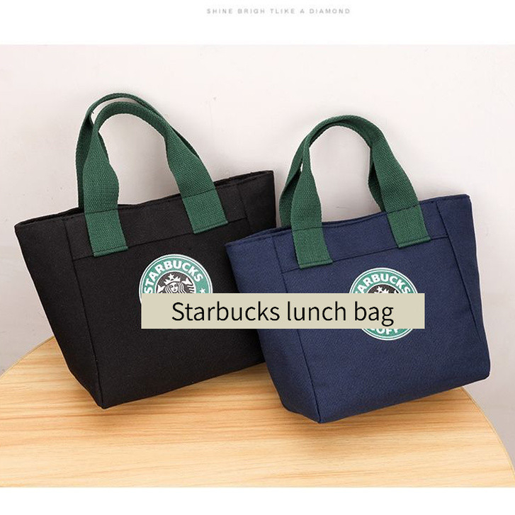 Starbucks Bố Túi Vải Di Động Cốc Nước Vị Trí Hộp Cơm Trưa Túi Mẹ Túi Đựng Đồ Ăn Trưa Học Sinh Dung Tích Lớn Làm Việc Mua Sắm