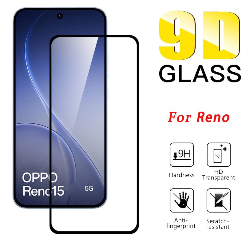 Kính cường lực 9D bảo vệ toàn màn hình dành cho OPPO Reno 15 15F 14 14F 13F 13 12F 8 8T 8Z 7 7Z 6 5 4 3 Find X9 X8 Pro 6Z 5G 4G 2026