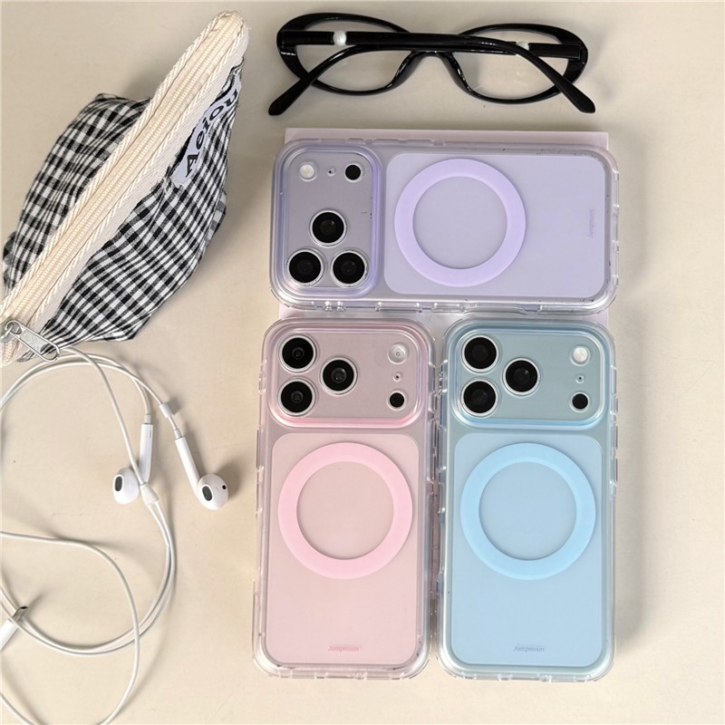 IPhone 17 Pro Max Lỗ mịn thiết kế đơn giản bột trong suốt họa tiết màu tím Chất liệu TPU xử lý IMD Vỏ điện thoại
