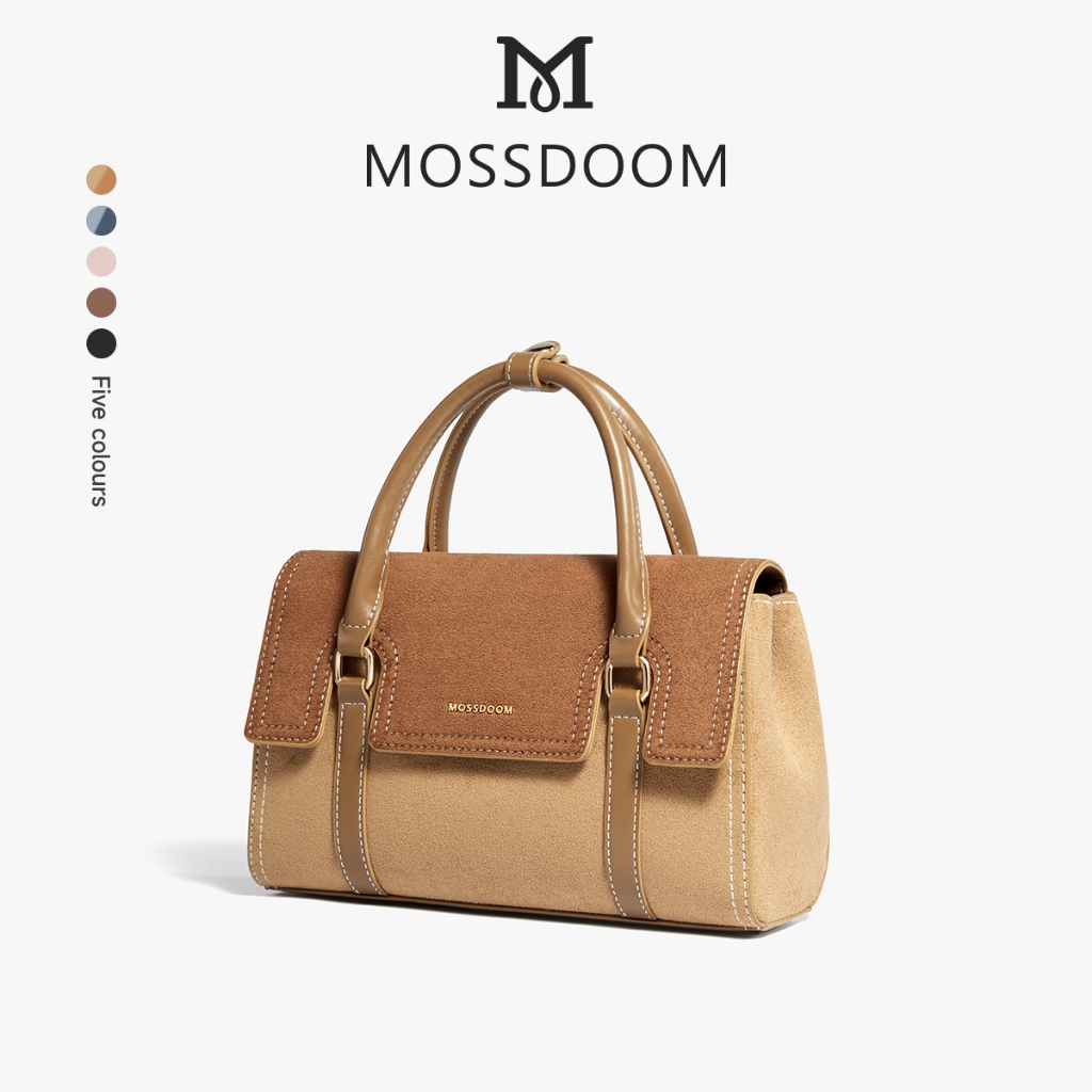 MOSSDOOM Cecilia Bag Túi Tote mờ phong cách cổ điển Túi đeo chéo da lộn thời trang