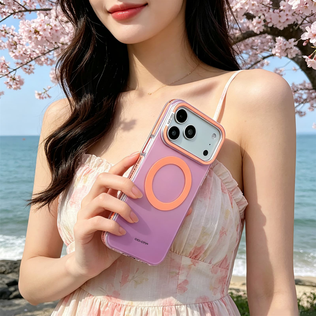 Ốp điện thoại từ tính IMD màu tương phản Vitality Thích hợp cho iPhone 17Promax 16Pro 15