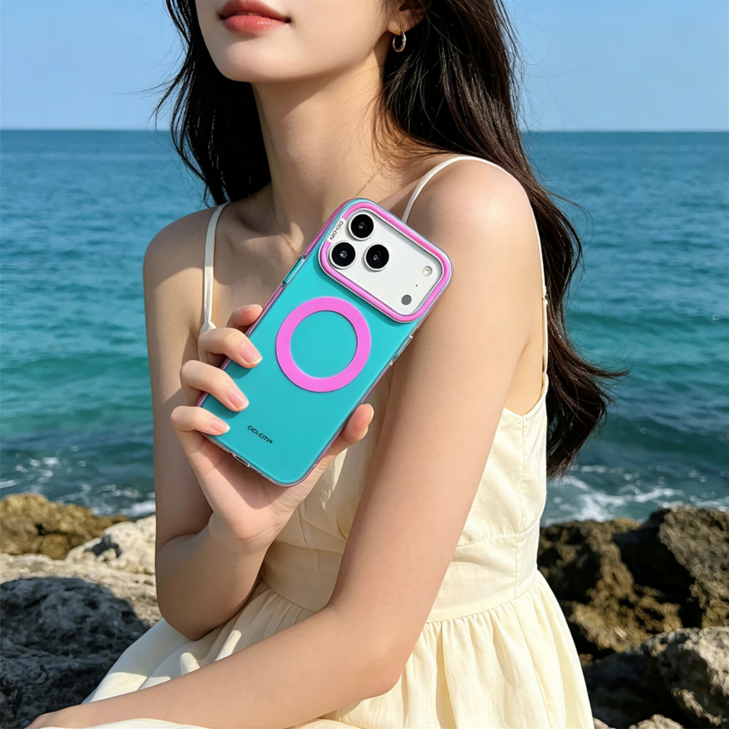 Ốp điện thoại từ tính IMD màu tương phản Vitality Thích hợp cho iPhone 17Promax 16Pro 15