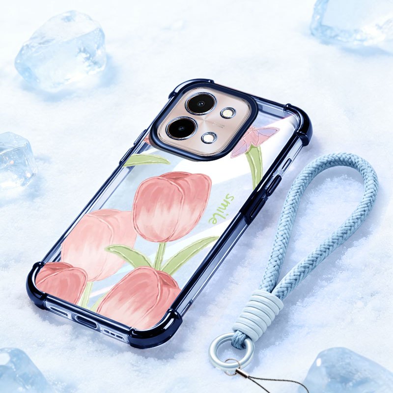 Ốp Lưng YBD Cho Vivo Y05 Y11D Y21 Y11 Y36 Y27 Y27S 5G 4G Chống Rơi Vỏ Cao Cấp Hoa oải Hương Tulip